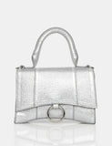 The Raina Silver Diamante Mini Handbag