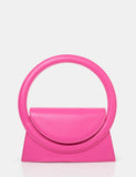 The Top Handle Bright Pink Pu Circlur Handle Grab Bag