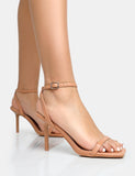 Yara Nude Pu Barely There Mid Stiletto Heels