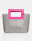 The Lustre Silver Pu Diamante Bag