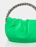 The Aurora Lime Pu Diamante Handle Mini Bag