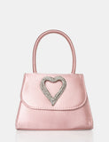 The Heart Baby Pink Satin Mini Bag