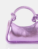 The Knot Metallic Purple Pu Knotted Top Handle Grab Bag