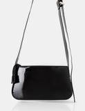 The Kass Black Pu Western Adjustable Shoulder Crossbody Bag