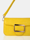 The Jana Yellow Croc Removeable Shoulder Strap Baguette Bag