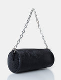 The Claudia Black Croc Shoulder Bag