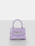 The Lore Lilac Croc Diamonte Bow Grab Bag