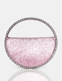 The Alessia Metallic Pink Circle Diamante Mini Grab Bag