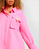 Amber x Public Desire pocket detail oversized shirt dress pink