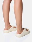 Guilty Cream Chunky Toe Post Slider Sandals