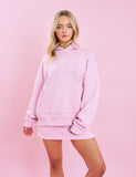 Kaiia Slogan Oversized Hoodie Baby Pink