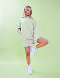 Kaiia Slogan Oversized Hoodie Light Green