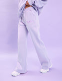 Kaiia Logo Wide Leg Sweat Pants Lilac