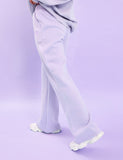 Kaiia Logo Wide Leg Sweat Pants Lilac