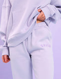 Kaiia Logo Wide Leg Sweat Pants Lilac