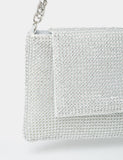 The Sianna Silver Diamante Chain Strap Detail Shoulder Bag