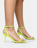 Yara Lime Pu Barely There Mid Stiletto Heels